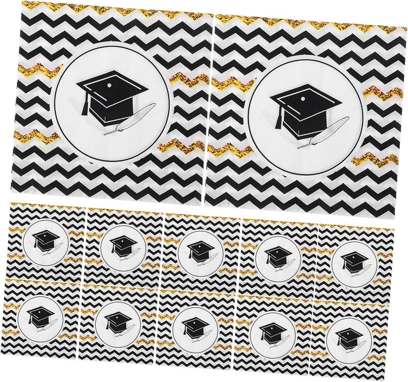 مناديل ورقية للكوكتيل للتخرج 100 قطعة مناشف ورقية لتزيين الحفلات - Image 1